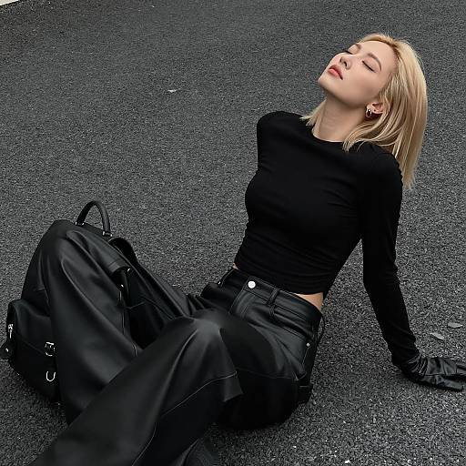 Blonde Woman in Dark Atmosphere