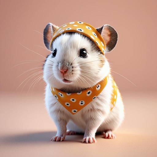 Cute Tiny Hamster in Bandana Illustration Cute Tiny Hamster in Bandana Illustration