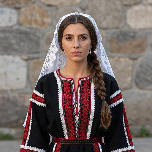 Elegant Nordic Princess in Traditional Attire