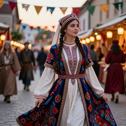 Vibrant Medieval Festival Costume