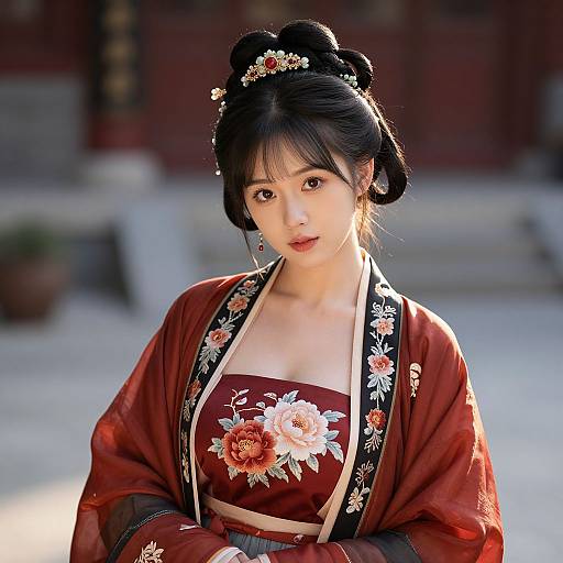 Graceful Asian Woman in Hanfu