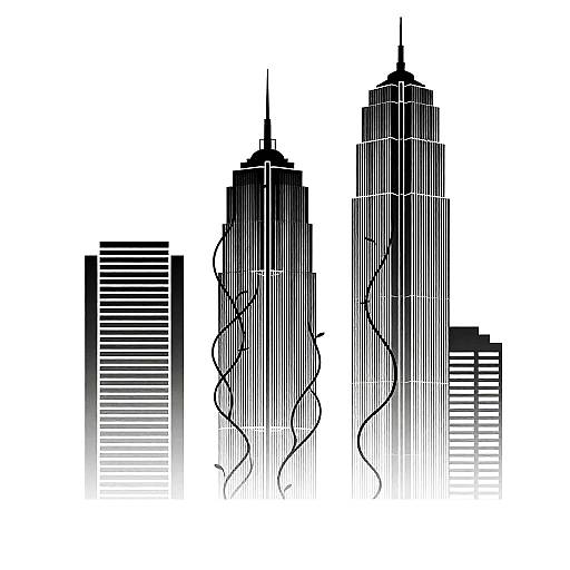 Minimalistic City of Intertwined Vines