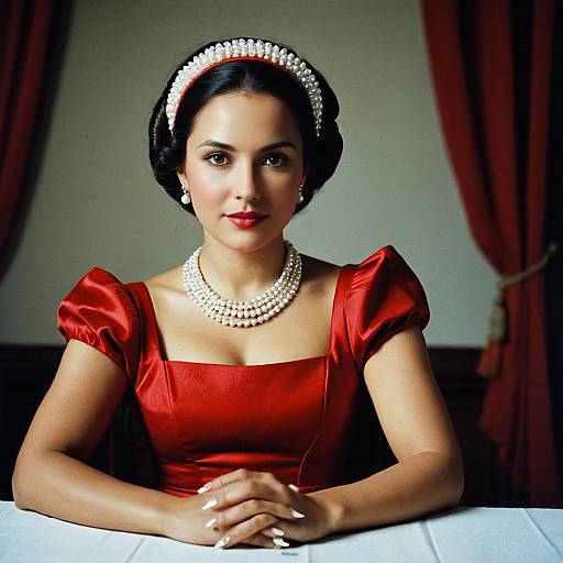 Dolores Madrigal in Red Dress