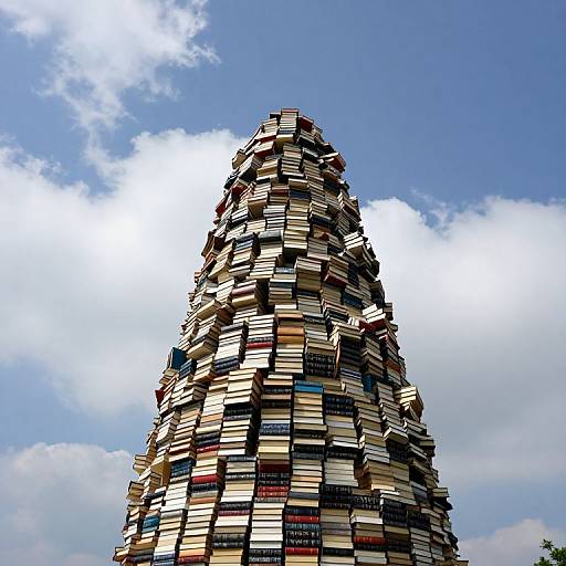 Majestic Mountain of Stacked Books