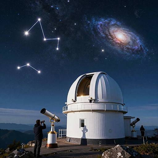 Exotic Celestial Observatory at Night