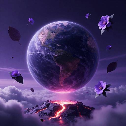 Epic Purple Sci-Fi Planet Dreamscape