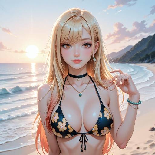 Beach Bliss: Kitagawa Marin in Black Bikini