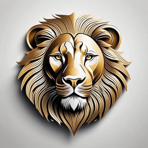 Golden Lion Head Illustration