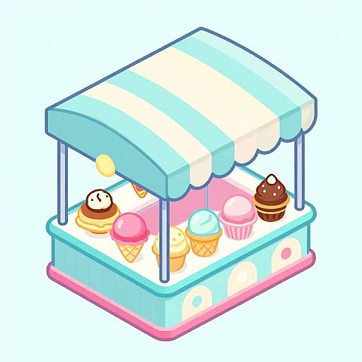 Pastel Isometric Ice Cream Shop