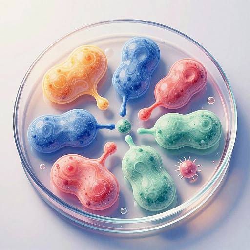 Colorful Digital Art of Dividing Prokaryotes