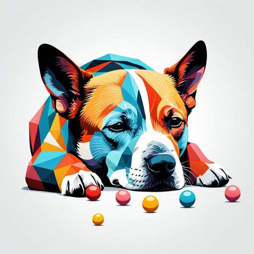 Geometric Stylized Dog Illustration