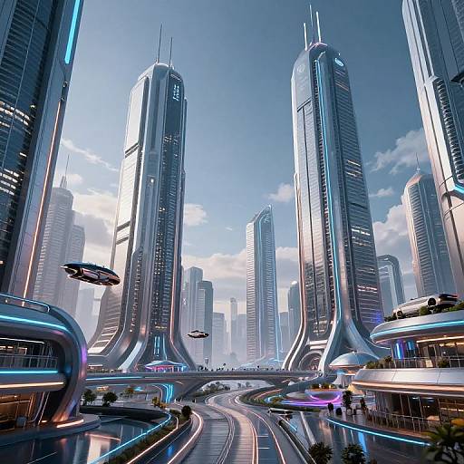 Futuristic Cityscape with Neon Architecture