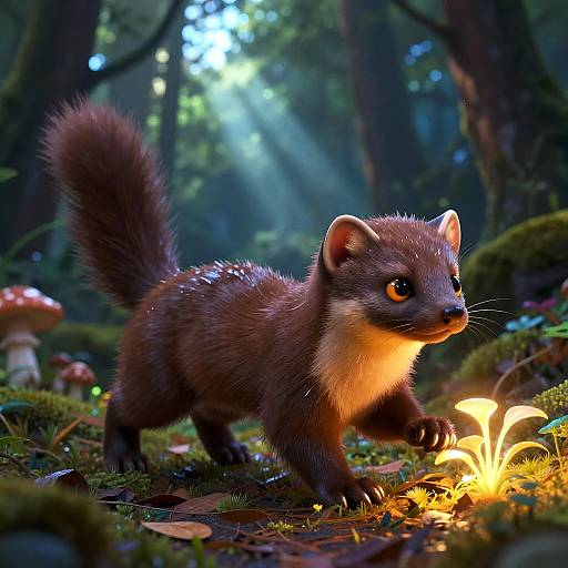 Chibi Pine Marten in Biolight Grove