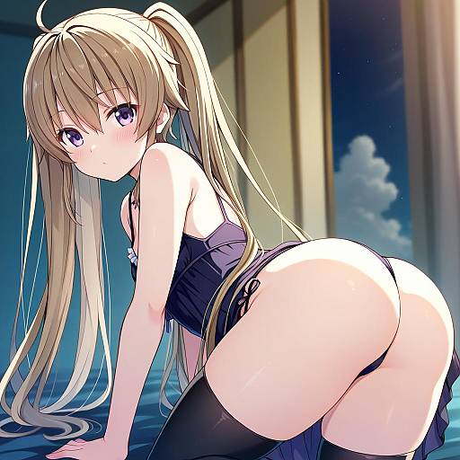 Illustration of Arisaka mashiro, ao no kanata no four rhythm in the style of Yukichi (eikichi)