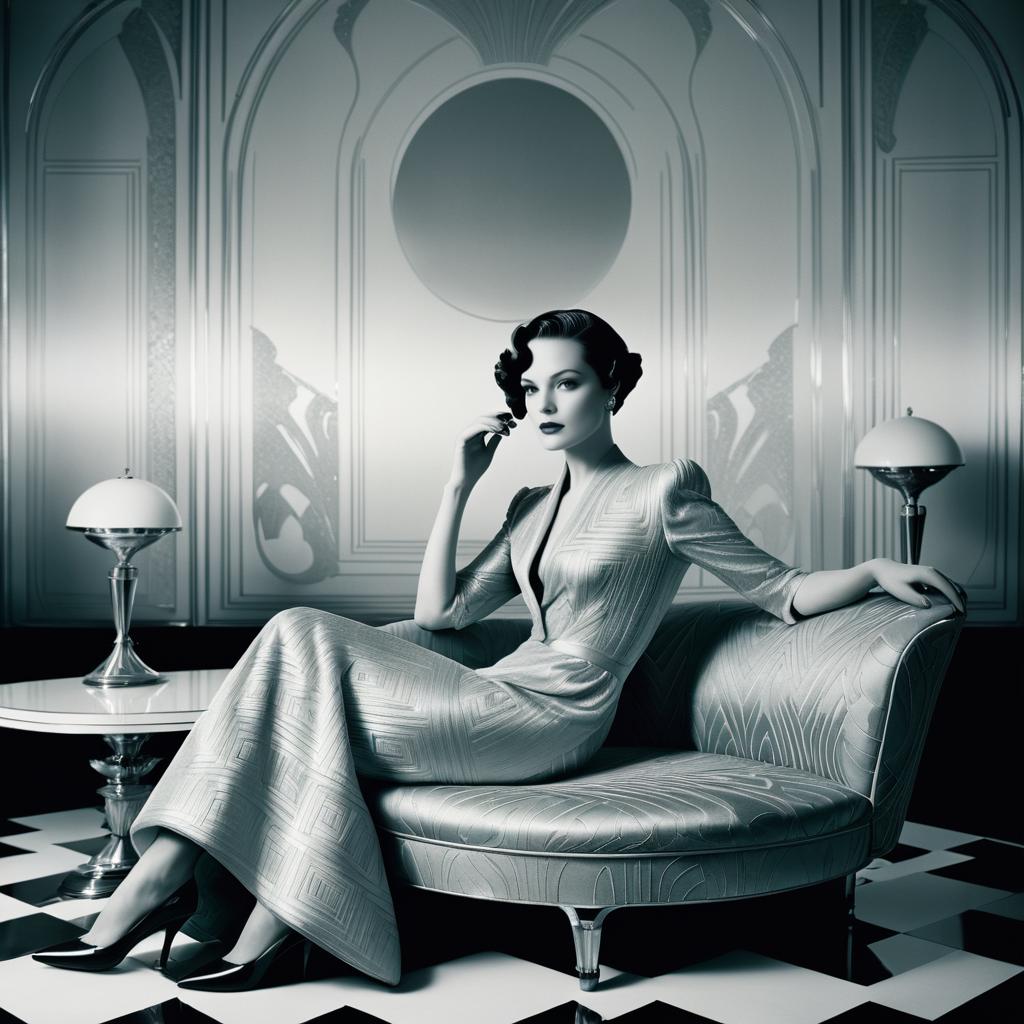 Art Deco Elegance: Actress in Focus