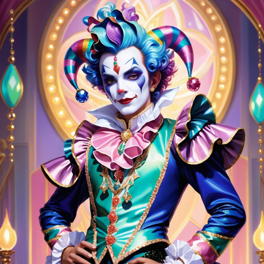 Flamboyant Jester in Pastel Illumination