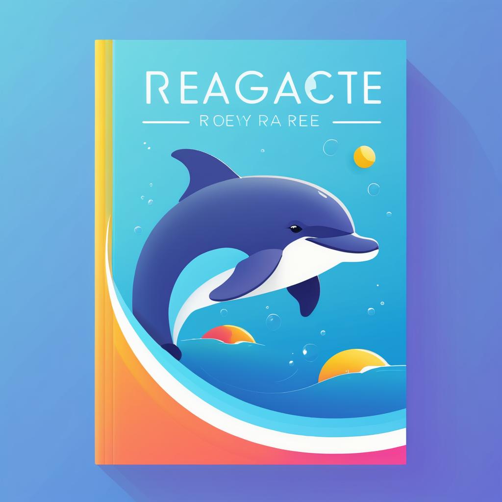 Playful Dolphin: Vibrant Book Cover Illustration