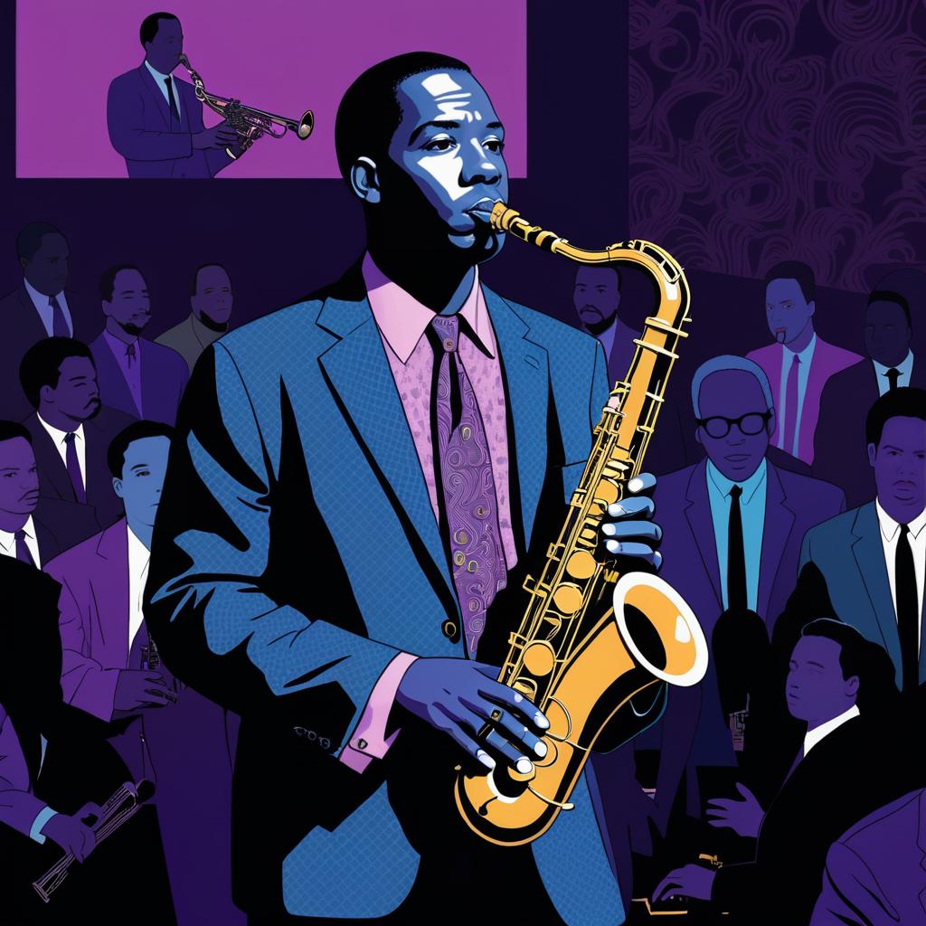 Jazz Legend Coltrane in Comic Style