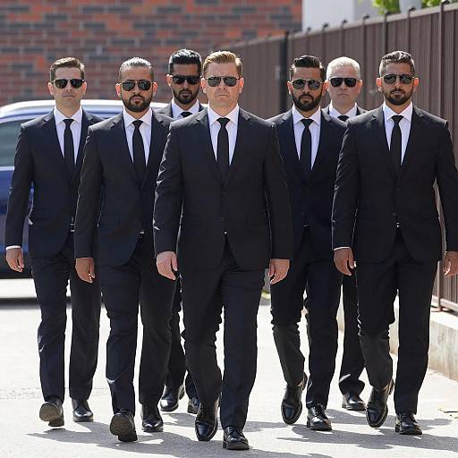 Stylish Men in Suits Outdoors