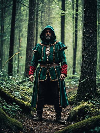 Cinematic Man in Enchanted Forest Costume