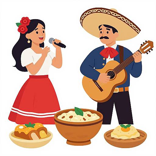 Mexican Mariachi Culture Illustration