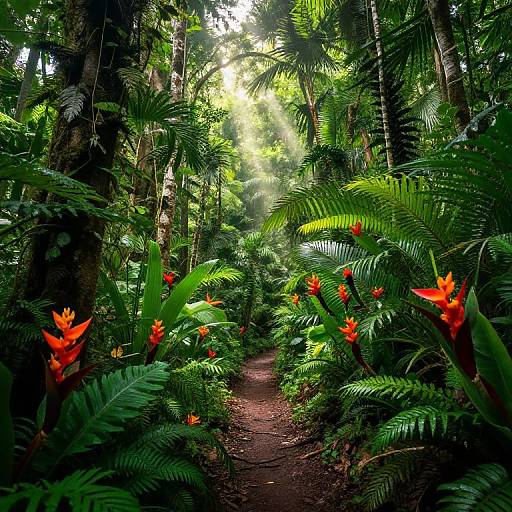 Lush Tropical Rainforest Trail Scene