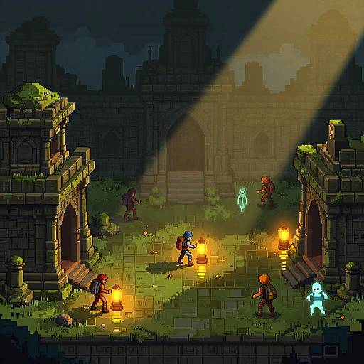 Pixel Art Ancient Temple Adventure