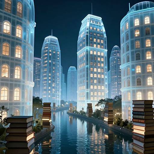 Surreal Glowing Gel-Like Cityscape