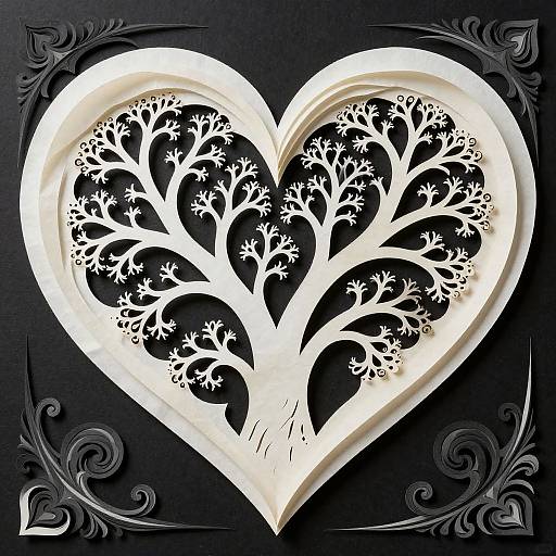 Intricate Layered Paper Cut Heart