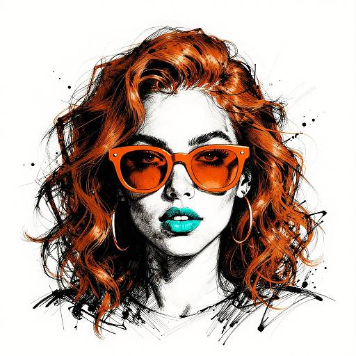 Edgy Grunge Portrait with Turquoise Highlights