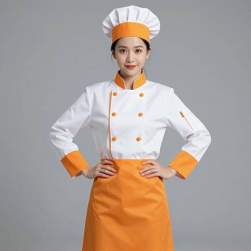 Fresh Woman Chef Costume Pose