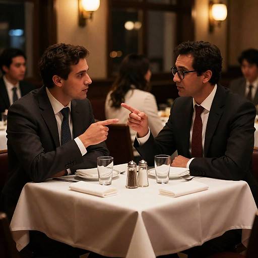 Intimate Dinner Conversation in Soft Light