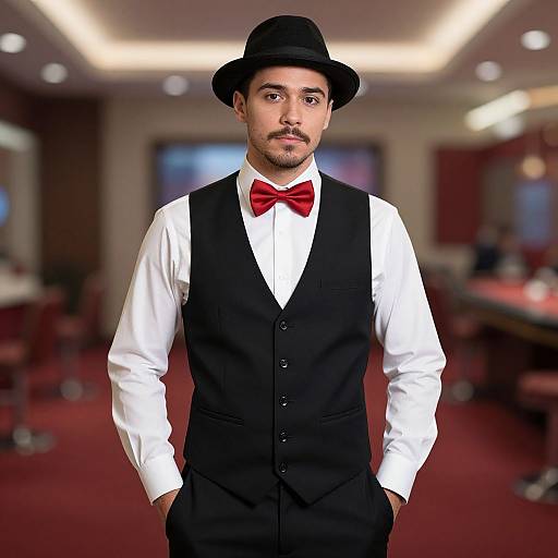 Realistic Casino Costume Male Portrait