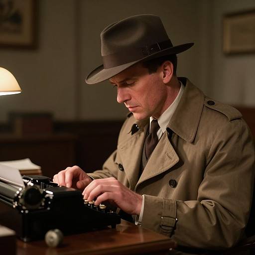 1940s Private Investigator at Desk