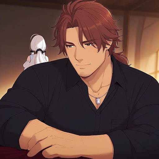 Illustration of Belmond banderas, nijisanji in the style of Hanpetos