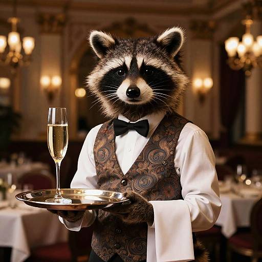 Realistic Anthropomorphic Raccoon Server Portrait