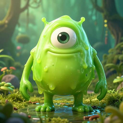 Bright Green Slimey Fantasy Monster