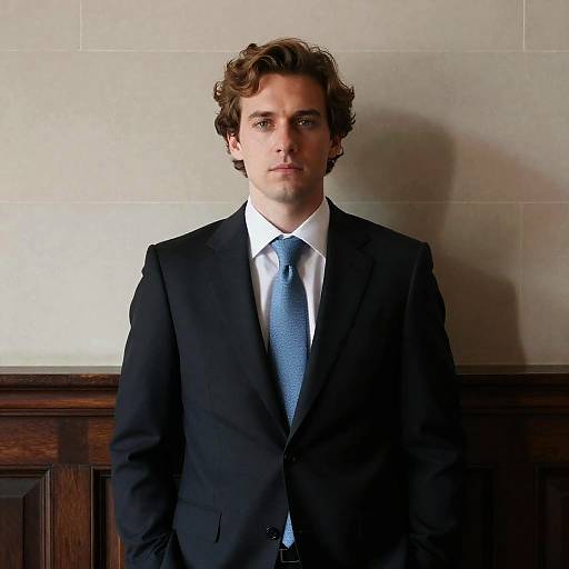 Elegant Man Against Stone Wall