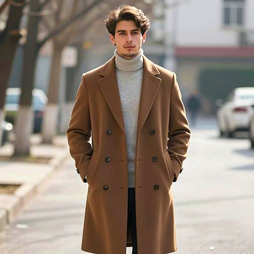 Stylish Young Man in Winter Coat