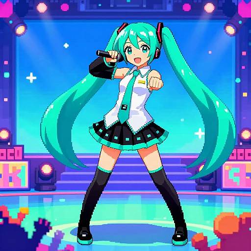 Hatsune Miku Pixel Art Dance
