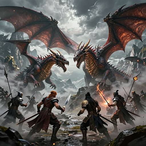Epic Dragon vs Heroes Fantasy Battle