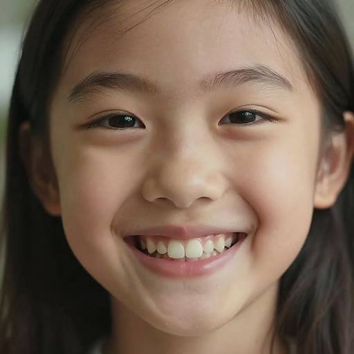 Close-Up Smiling Girl with Missing Tooth