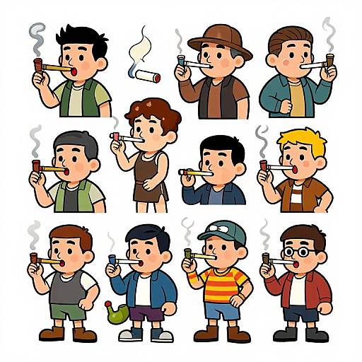 Cartoon Characters Smoking Art