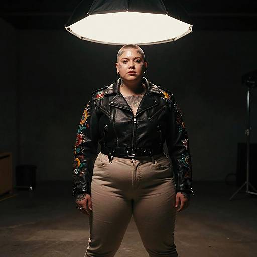 Glistening Curvy Non-binary Chiaroscuro Portrait