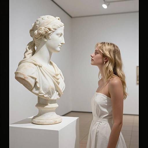 Elegant Encounter in Art Gallery Scene