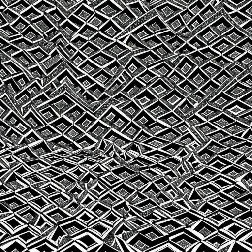 Black and White Fractal Pattern with Velvet Texture
