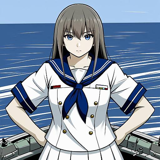 Illustration of Ha-class destroyer, kantai collection in the style of Kanno takanori