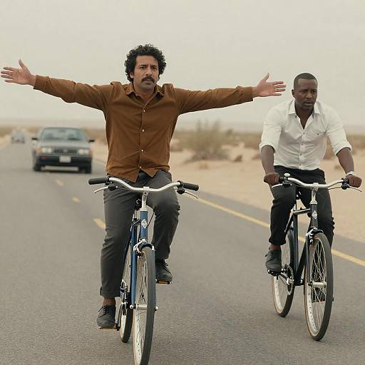 Two Cyclists on a Desert Adventure