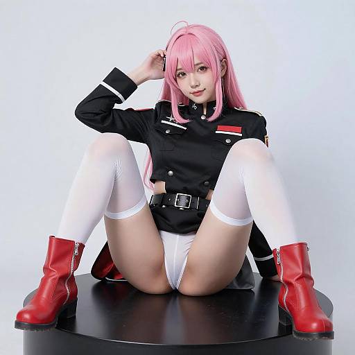 Pink-Haired Anime Girl on Platform