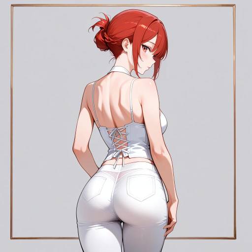 Elegant Solo Cowgirl with Plum Red Hair Elegant Solo Cowgirl with Plum Red Hair